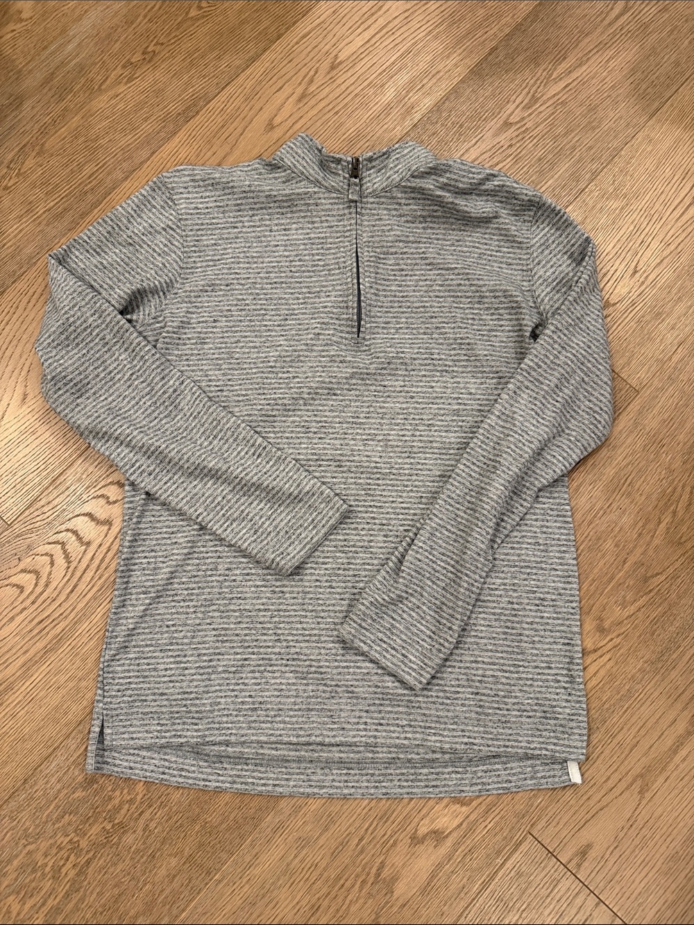 johnnie-O Hangin Out Kids Gray Ribbed Quarter-Zip Pullover